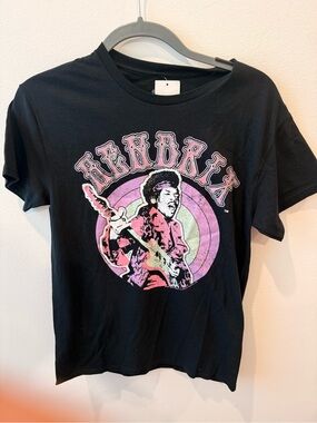 Authentic unisex Hendrix Jimi Hendrix Graphic Band Tee Black Pink‎ Size Small